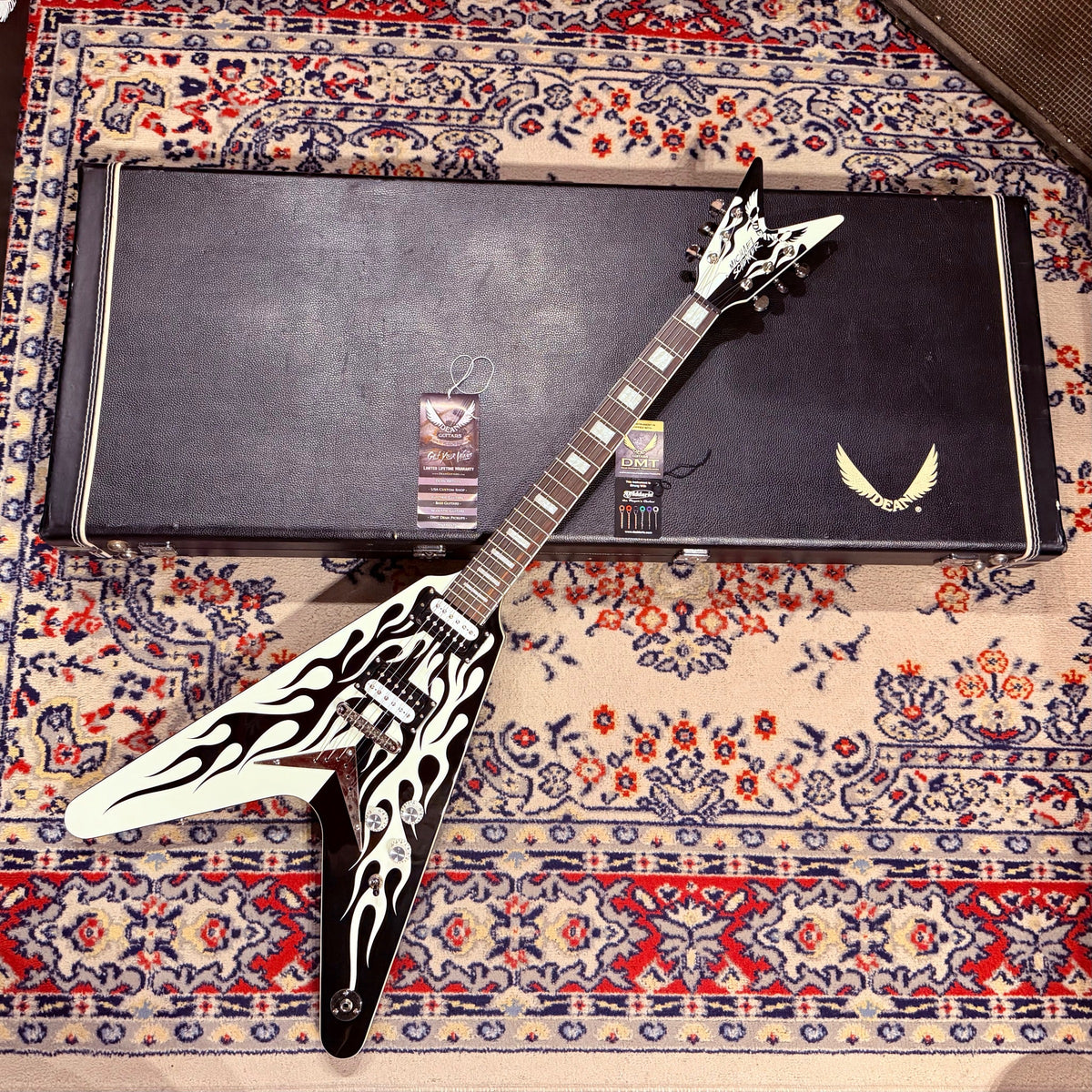 2009 Dean Michael Schenker Signature Custom Flames Flying V w/ OHSC